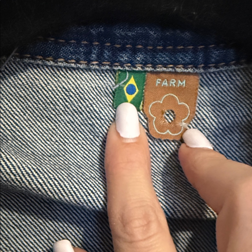 Embroidered Denim Jacket with Parrot Design - Picture 2 of 5